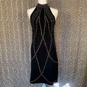 INC International Concepts Studded Sleeveless Black Dress Y2K Women's S